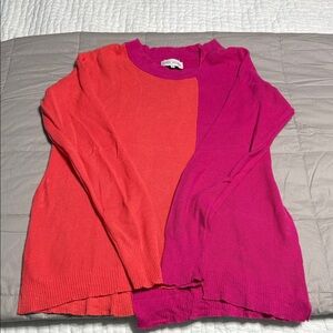 Colorful Pink and Orange Women's Sweater